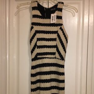 NWT Fabrik Beige and Black Stripe Dress